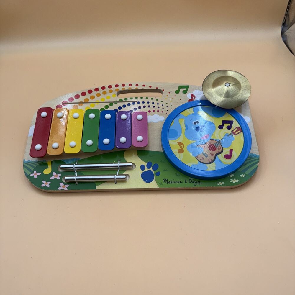 MELISSA & DOUG BLUES CLUES & YOU! WOODEN MUSIC MAKER, 5-INSTRUMENT PORTABLE SET